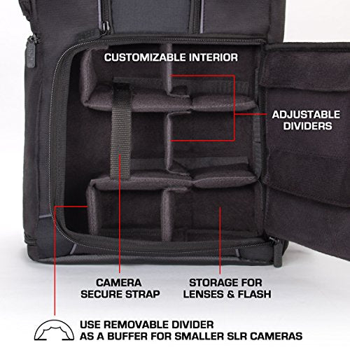 Green DSLR Camera Backpack with Laptop Compartment V492
