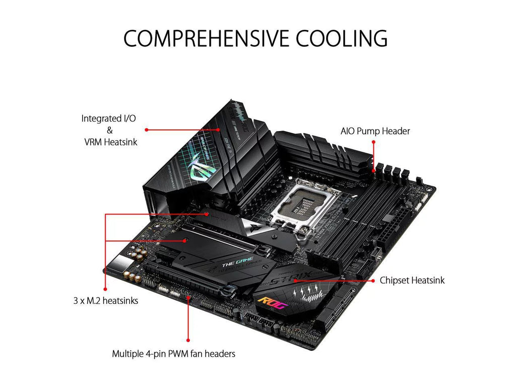Micro ATX gaming motherboard with WiFi 6E, PCIe 5.0, DDR5, 2.5 Gb LAN, Bluetooth v5.2, Thunderbolt 4, 3x M.2 NVMe SSD B4139