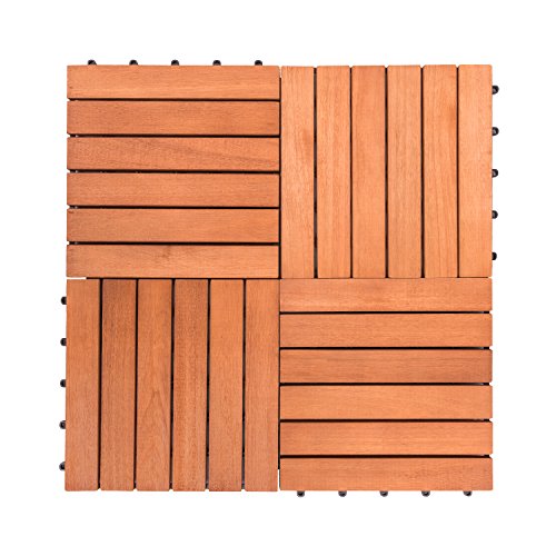 8-Slat Acacia Hardwood Interlocking Deck Tile M520