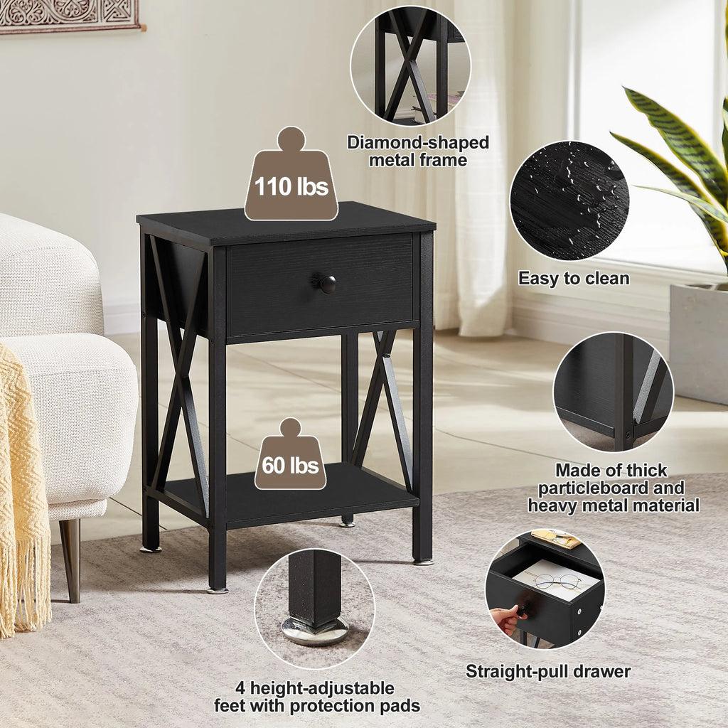 3-Piece Upholstered Bed Frame and 2 Nightstand C178524
