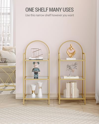 6 Tier Black Tempered Glass Steel Frame Bookcase G6283