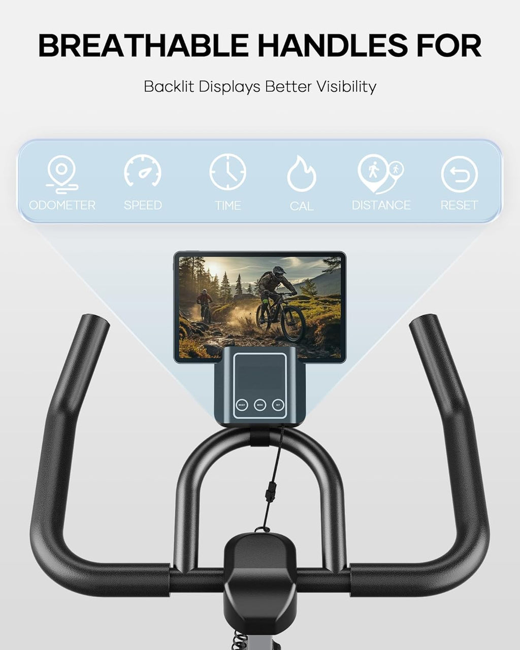 Indoor Cycling Bike with Resistance Seat Cushion LCD Monitor Belt Drive L17592