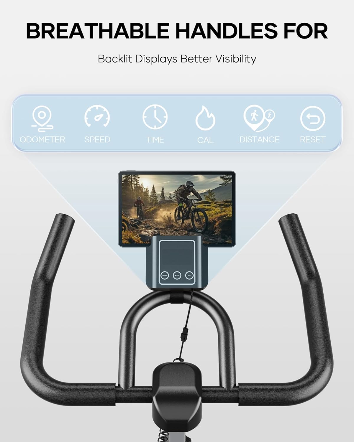 Indoor Cycling Bike with Resistance Seat Cushion LCD Monitor Belt Drive L17592