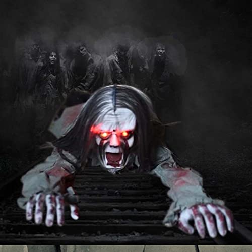 Scary Climbing Zombie Skeleton with Glowing Red Eyes and Creepy Sound F30479