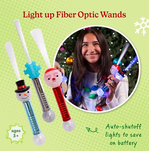 Christmas Fiber Optic Wands Light Up LED Holiday Toy 3 Pack H33607