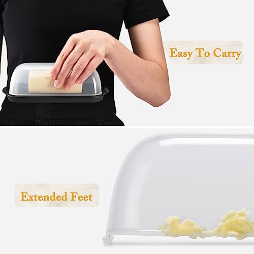 Butter Dish with Lid, Airtight Plastic Butter Keeper Tray S41879