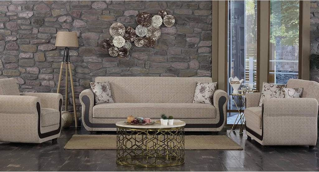 Beige Convertible Sleeper Chair with Storage H993
