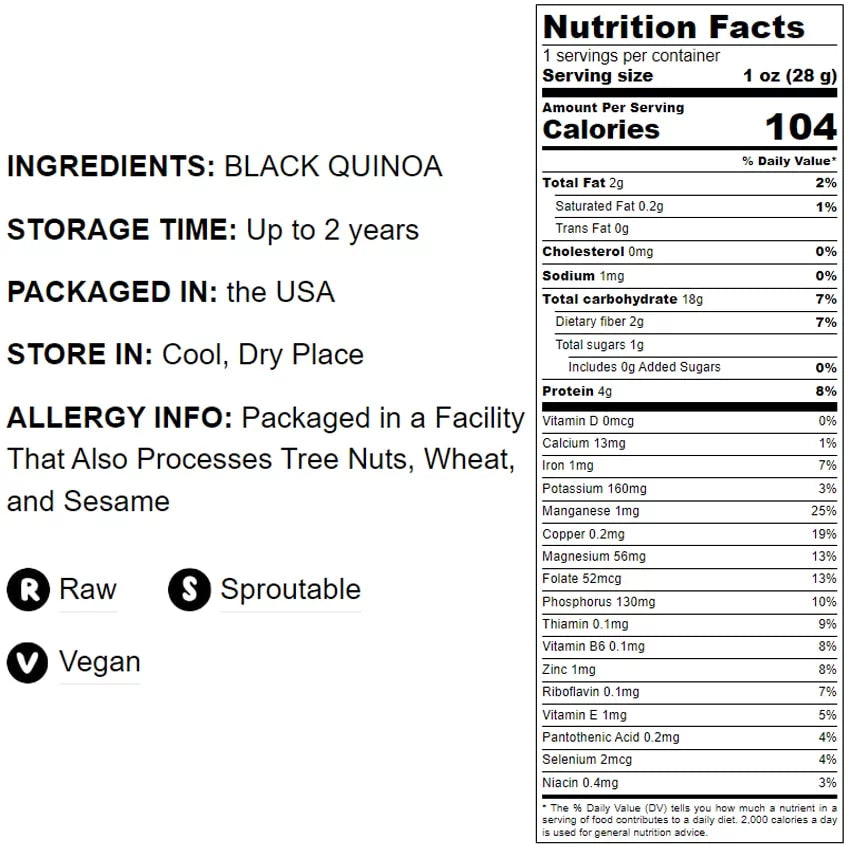 Black Quinoa, 10 Pounds J7776