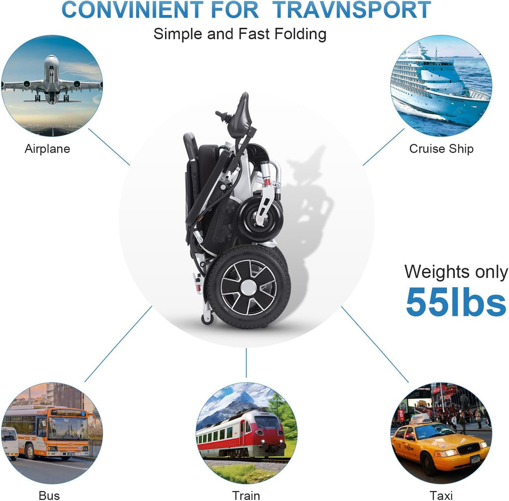 Lightweight Foldable Aluminium Alloy Electric Wheelchair A5387