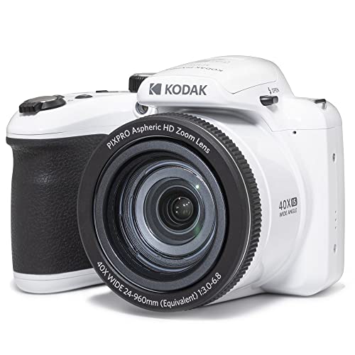 20MP Digital Camera 40X Optical Zoom 24mm Wide Angle Lens Optical Image Stabilization 1080P Full HD Video 3" LCD White F896