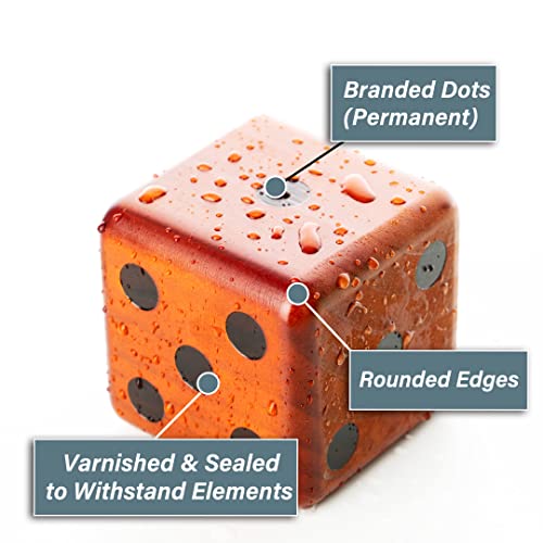Giant Wooden Yard Dice, Set of 6 P2013