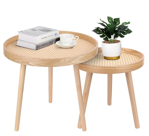 Black Small Round Rattan Side Table Z8440