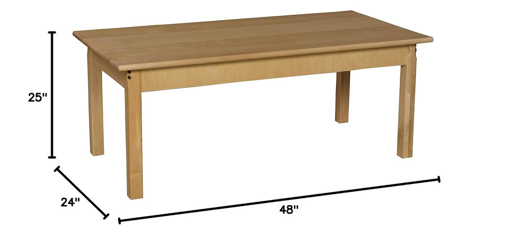 24" x 48" Rectangle Hardwood Table with 24" Legs S24454