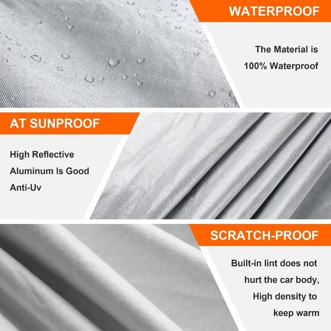 Silver Waterproof Car Cover for Jeep Wrangler 4 Door V882837