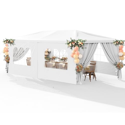 White 10x30 Heavy Duty Party Tent with 7 Removable Sidewalls N487351
