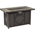 42 in x 24 in Black Brown Gas Fire Pit E681