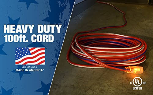 100-Feet 12/3 Extension Cord with Lighted End U629590