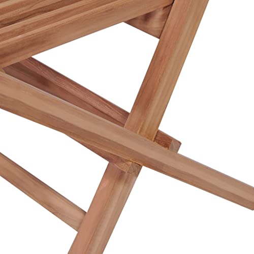 Folding Patio Chairs Set of 4 Solid Teak Wood U652406