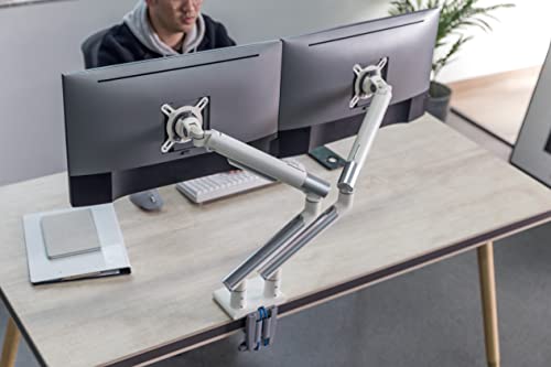Dual Monitor Arm Mount Stand Desk Adjustable Full Motion VESA 17"-32" Display Grey Black G4827