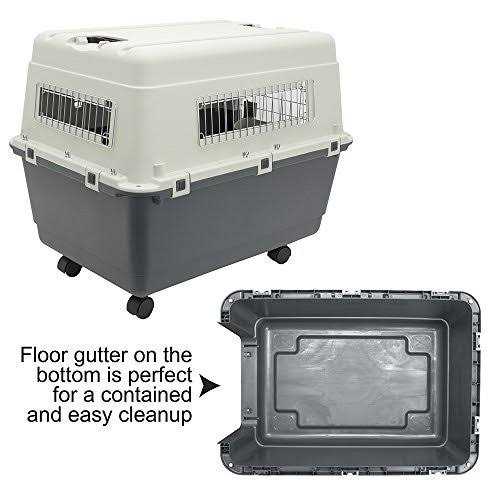 Plastic Rolling Wire Door Travel Dog Crate P42745