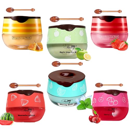 6 PCS Lip Balm Set (Honey, Strawberry, Watermelon, Apple Lime, Cherry, Mint) S120357