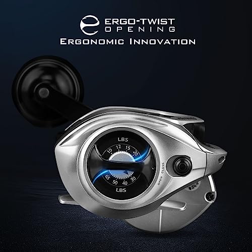 Low Profile Baitcasting Fishing Reel, Graphite Frame, 35 lbs. Drag B15310