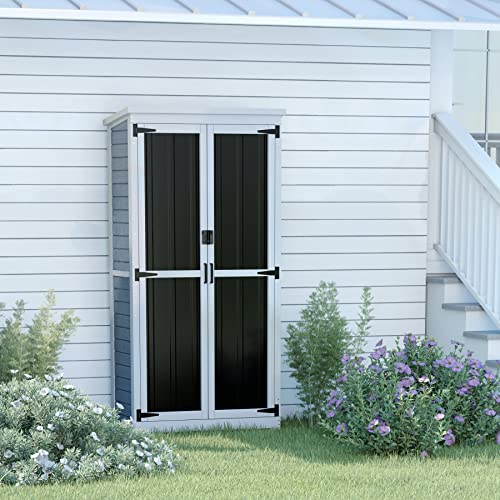 Outdoor Storage Cabinet Wood Metal Garden Shed 66" K867331