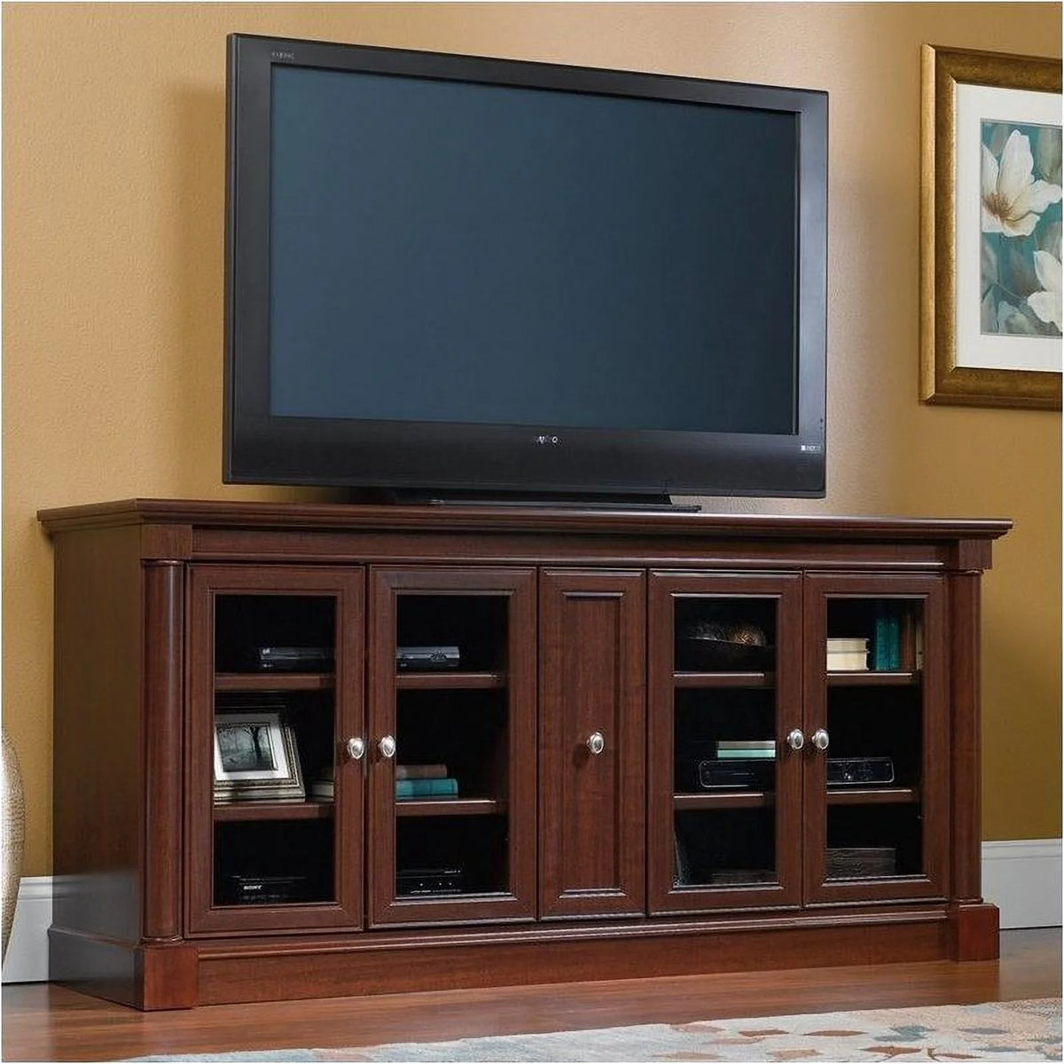 Cherry Entertainment Credenza with Cord Management L638