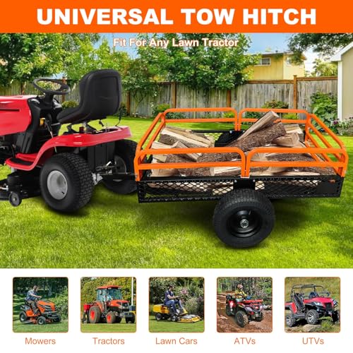 Heavy Duty Steel Dump Cart 1600LB Capacity with Dual Dumping Modes F23510