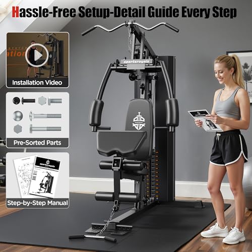 154LBS Weight Stack Multi Home Gym Station D773098