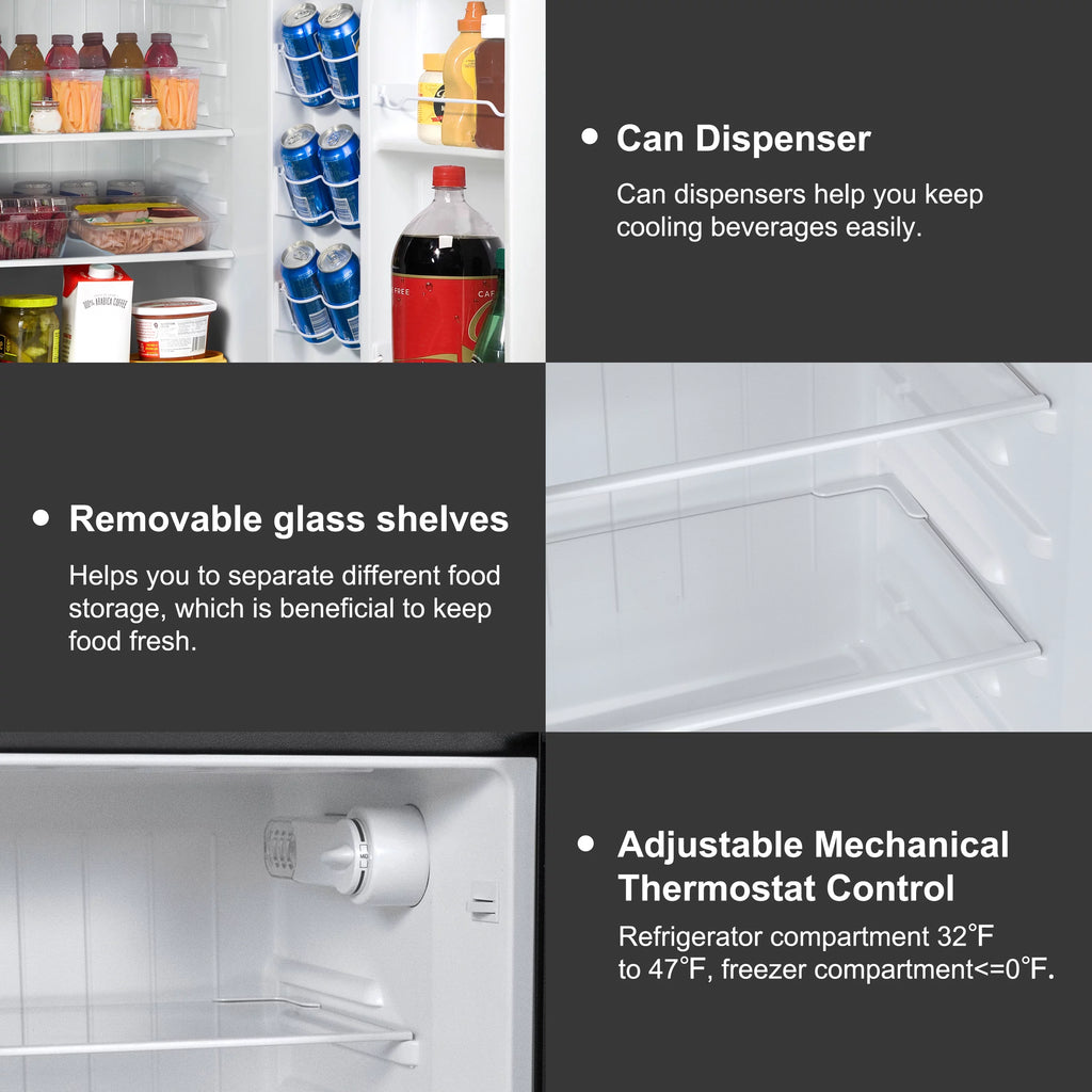 Stainless Steel Two Door Mini Refrigerator with Freezer S955