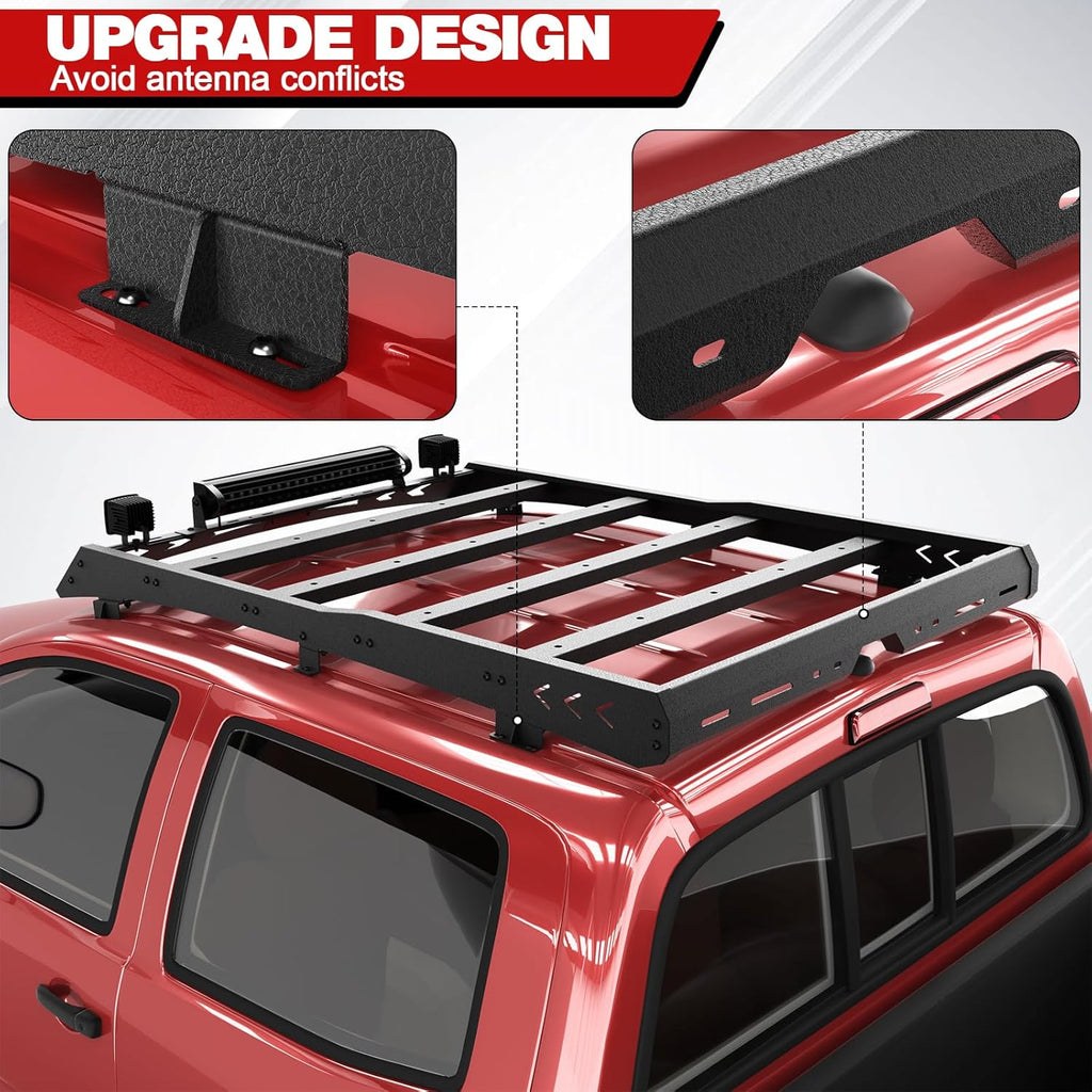 Heavy Duty Roof Rack Cargo Carrier with 2 LED Lights and 1 Light Bar H906465