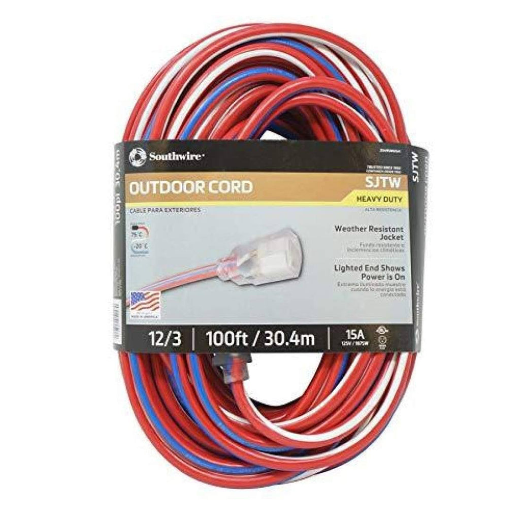 100-Feet 12/3 Extension Cord with Lighted End U629590