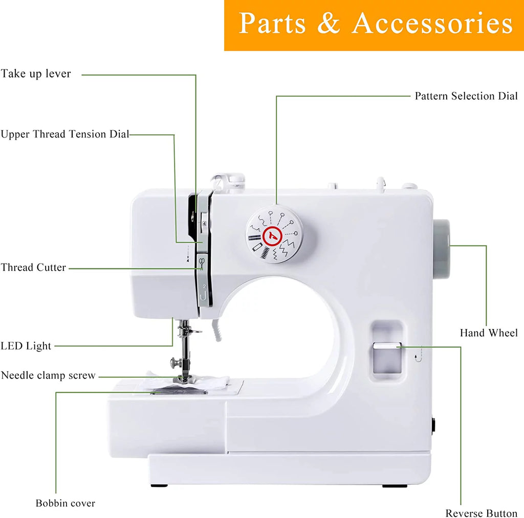 Portable Sewing Machine with 12 Built-In Stitches V447