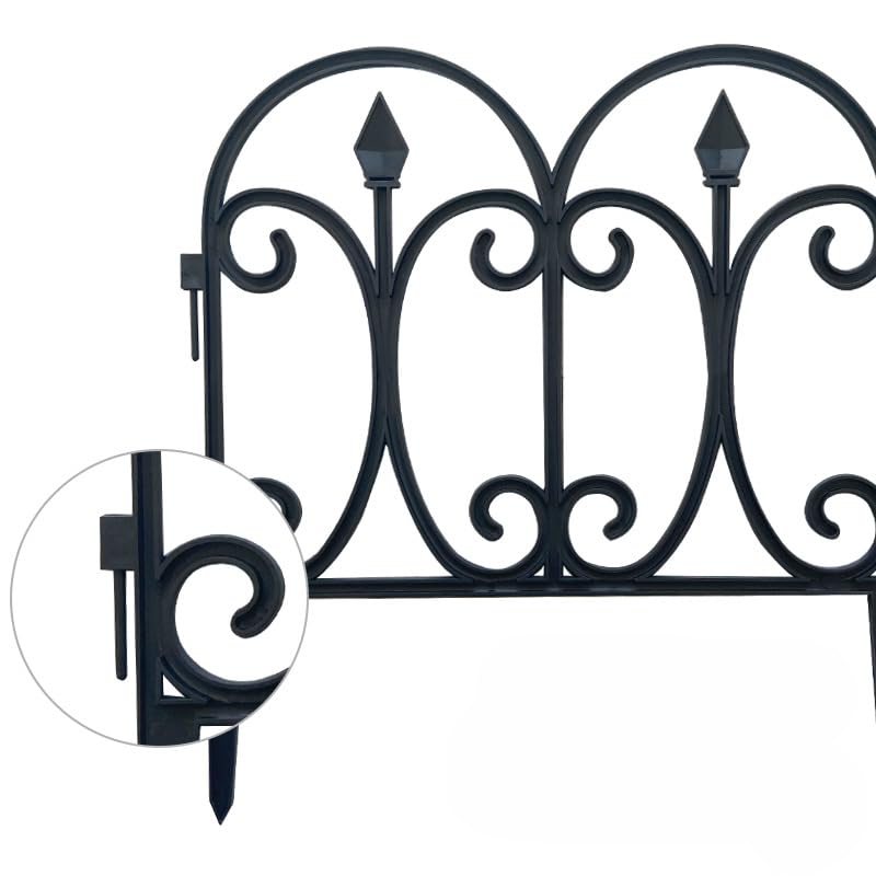 Black Plastic Garden Fence 13 inch High 10 Pack E811