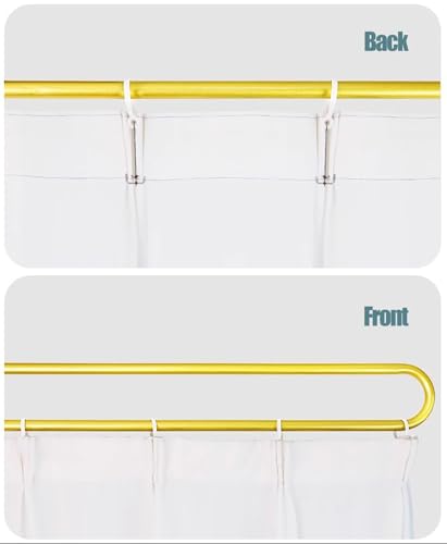 Beige Fabric Curtain Divider with Metal Pole, 2 Pack S288