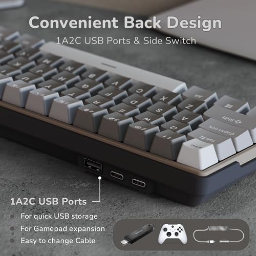 60% Wireless Mechanical Gaming Keyboard with Hot Swappable RGB J3224