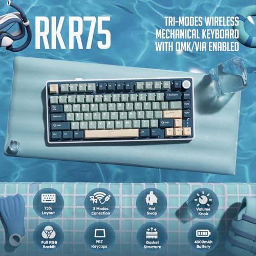 75% Wireless Mechanical Keyboard with Knob and PBT Keycaps Z331583
