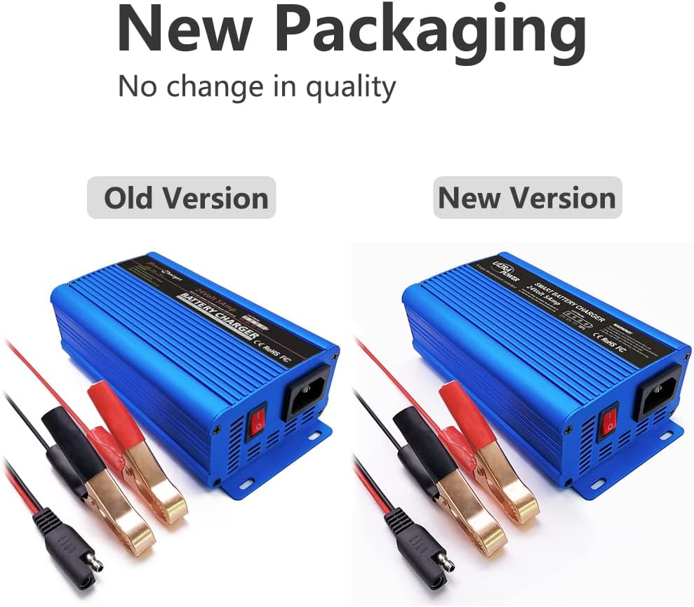24 Volt 5-Amp Smart Battery Charger Maintainer Desulfator with I/O Switch M23037
