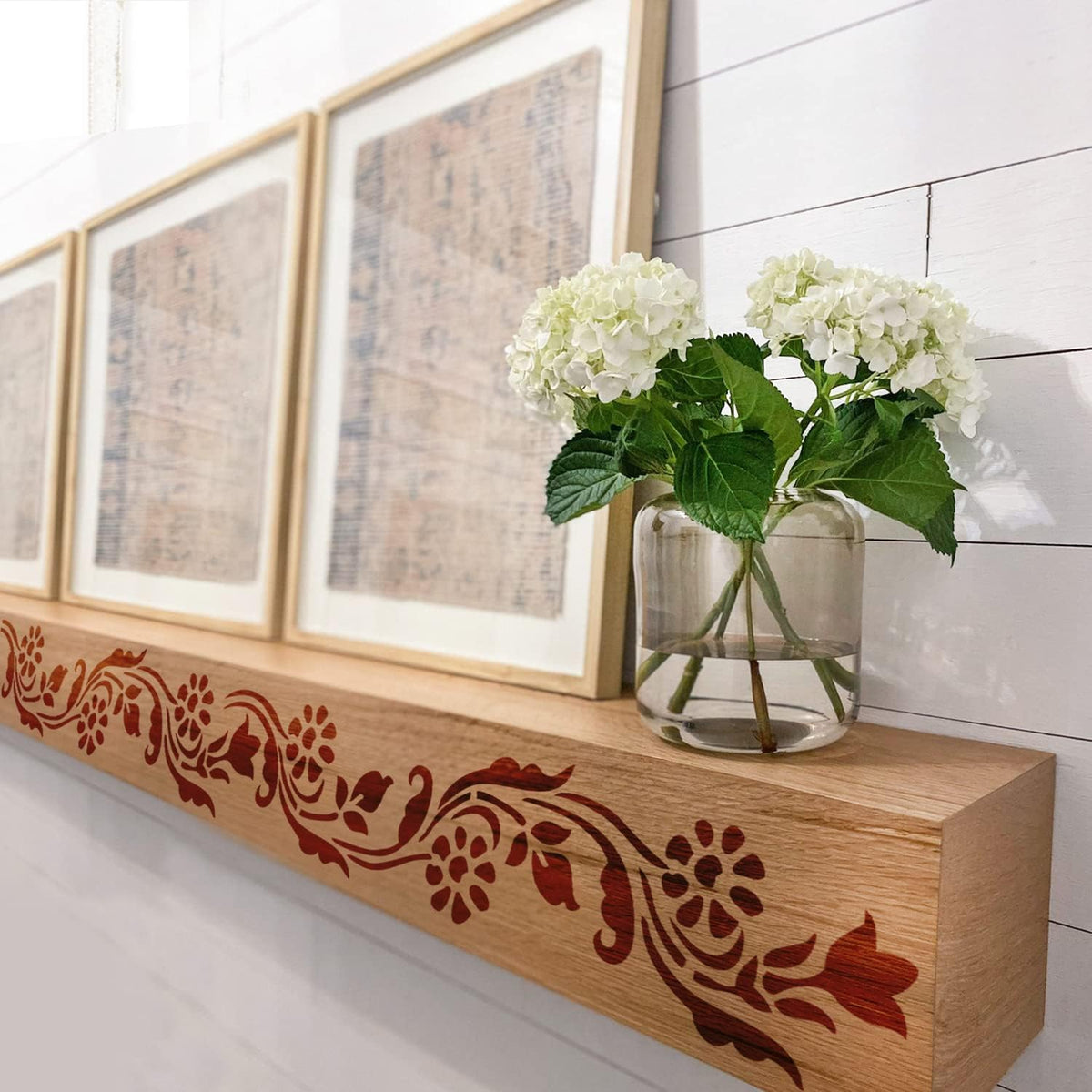 Floral Border Stencil 12x12Inch Reusable Stencil J857