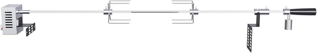 Heavy Duty Stainless Steel Grill Rotisserie Kit with 9W Motor - 32-Inch Hexagon Spit Rod - 26 Lbs Capacity O24442