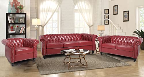 Green Velvet Chesterfield Sofa and Club Chair Set N467041