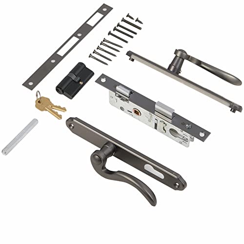 Brushed Polished Brass Lever Handle Set for Screen & Storm Doors K70149