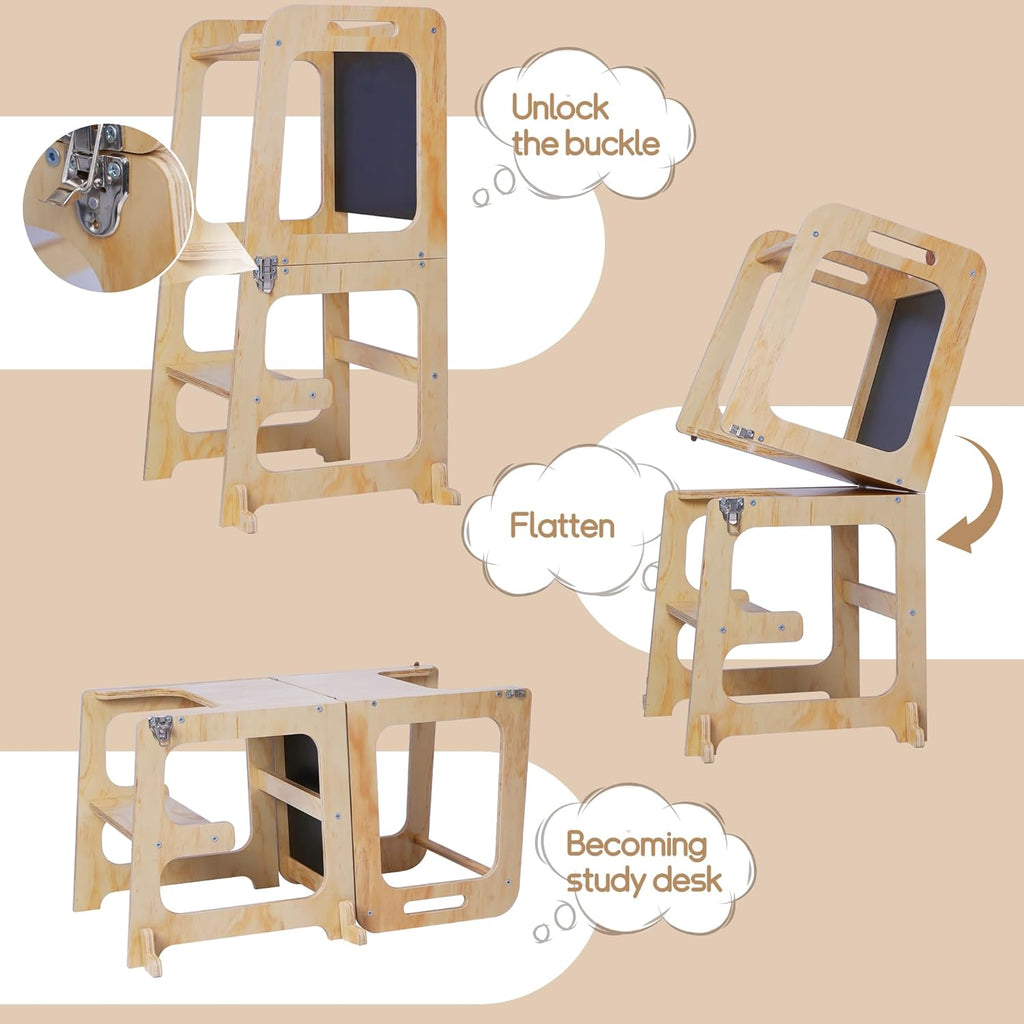 3-in-1 Toddler Standing Tower with Safety Rail T660