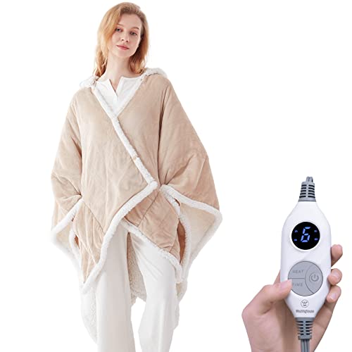 Light Grey 50 x 60 Inch Wearable Heated Throw Blanket M2777