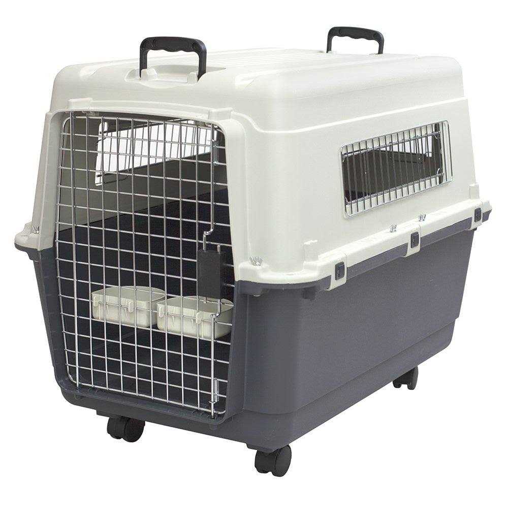 Plastic Rolling Wire Door Travel Dog Crate P42745