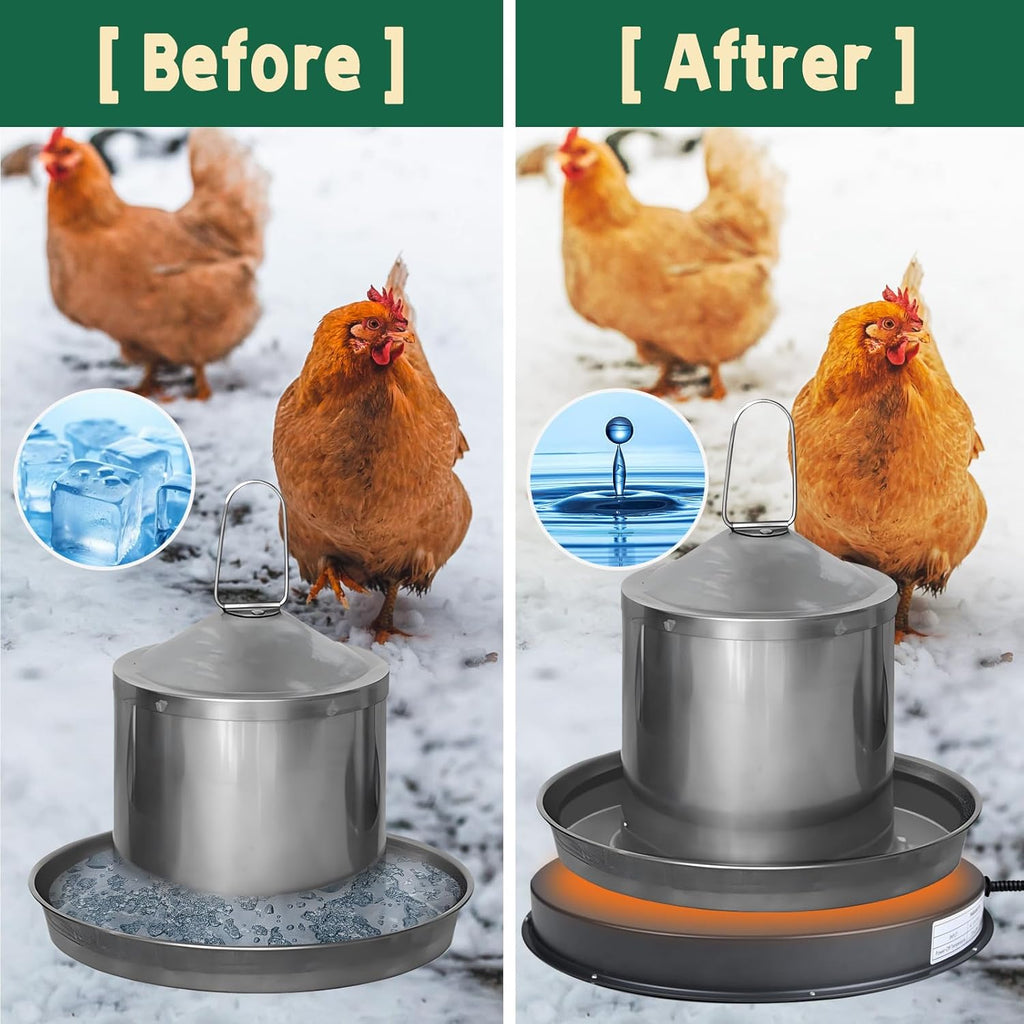 15IN 125W Heated Chicken Waterer Base with Thermostat O8546