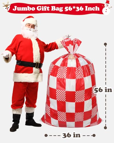 22pcs Drawstrings Christmas Gift Bags Assorted Sizes Reusable Plastic X778