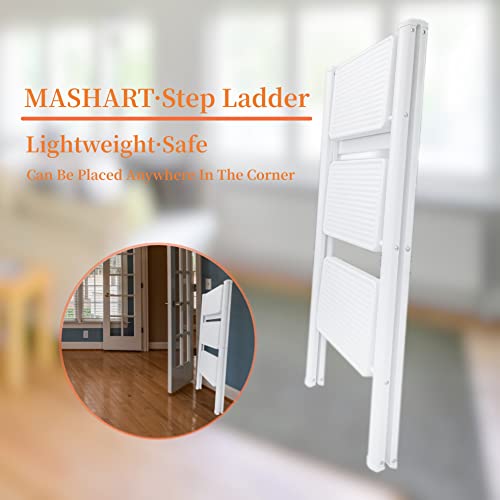 Folding Step Stool with Wide Anti-Slip Pedal, 330lbs Load Capacity Q5096