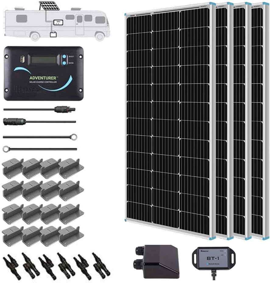 400 Watts 12 Volts Monocrystalline Solar Kit with Charge Controller L72822